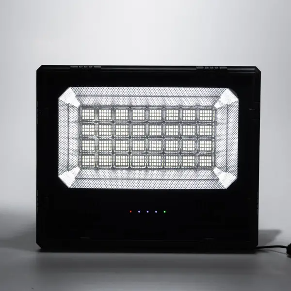LED прожектор вуличний на сонячній батареї з датчиком руху для двору саду 500 Вт 480 LED IP67 з пультом ДК для фасадів спортмайданчиків флагман Чорний - зображення 7