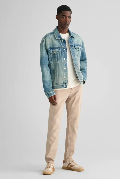 Чоловічі бежеві джинси COT/LINEN SLIM Gant 34-32 1000305 - Фото 4 Чоловічі бежеві джинси COT/LINEN SLIM Gant 34-32 1000305 - зображення 4