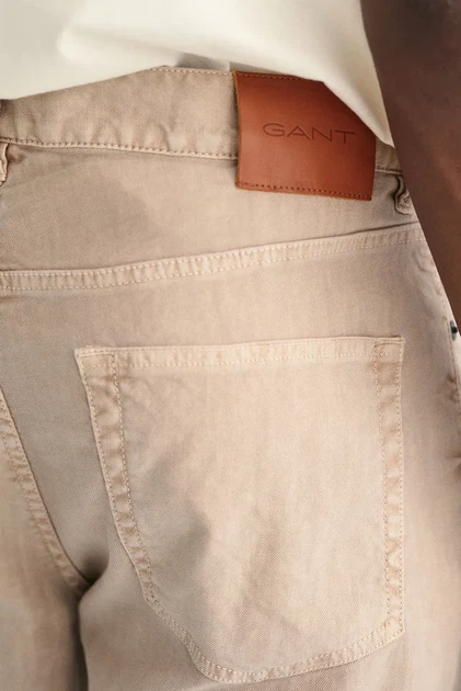 Чоловічі бежеві джинси COT/LINEN SLIM Gant 34-32 1000305 - Фото 5 Чоловічі бежеві джинси COT/LINEN SLIM Gant 34-32 1000305 - зображення 5