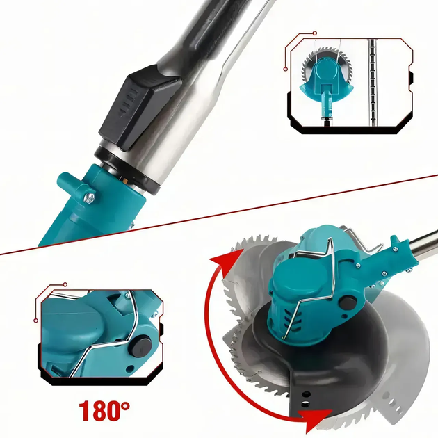 Газонокосарка акумуляторна + 2 акумулятора 48V, Lawn mower / Електричний тример для трави (L) - изображение 3