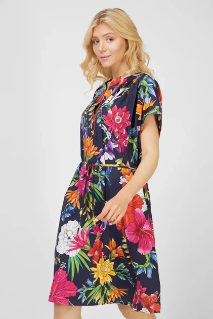 Жіноча темно-синя сукня з візерунком HUMMING FLORAL Gant 38 4503140 - Фото 3 Жіноча темно-синя сукня з візерунком HUMMING FLORAL Gant 38 4503140 - изображение 3