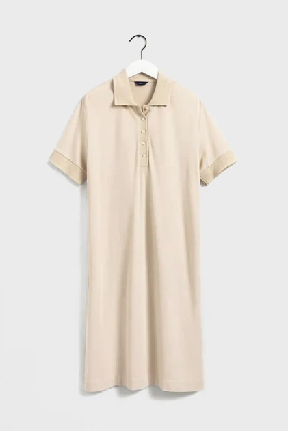 Жіноча бежева сукня DETAIL COLLAR SS PIQUE Gant XS 4202332 - Фото 6 Жіноча бежева сукня DETAIL COLLAR SS PIQUE Gant XS 4202332 - изображение 6