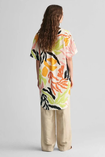 Жіноча лляна сукня з візерунком REL PALM PRINT SS LINEN CAFTAN Gant 36 4503329 - Фото 2 Жіноча лляна сукня з візерунком REL PALM PRINT SS LINEN CAFTAN Gant 36 4503329 - изображение 2