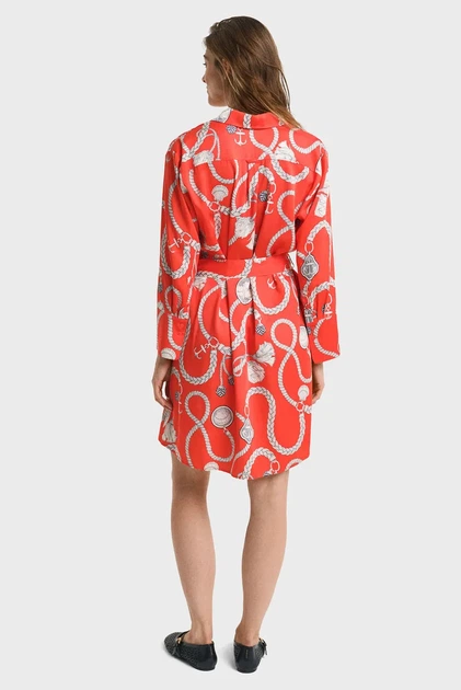 Жіноча коралова сукня з візерунком REL SAILING PRINT SHIRT DRESS Gant 36 4503388 - изображение 2
