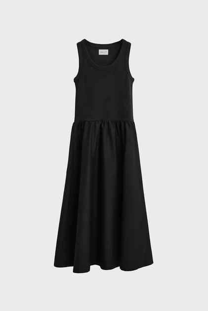 Жіноча чорна сукня MIDI JERSEY WOVEN COMBO DRESS Gant S 4503369 - Фото 5 Жіноча чорна сукня MIDI JERSEY WOVEN COMBO DRESS Gant S 4503369 - изображение 5