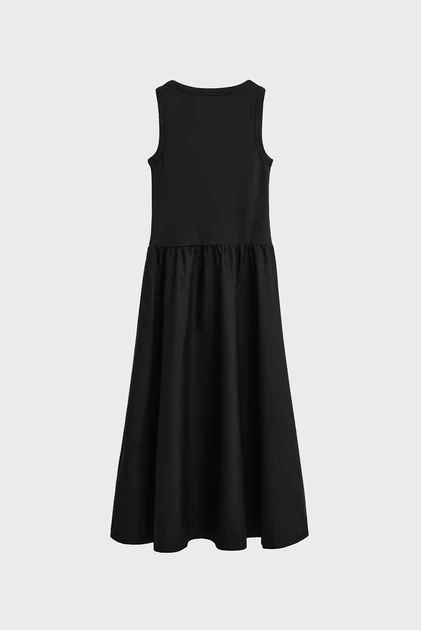 Жіноча чорна сукня MIDI JERSEY WOVEN COMBO DRESS Gant S 4503369 - Фото 6 Жіноча чорна сукня MIDI JERSEY WOVEN COMBO DRESS Gant S 4503369 - изображение 6
