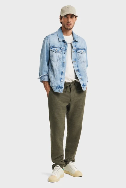 Чоловічі зелені лляні брюки RELAXED LINEN DS PANTS Gant S 1505272 - зображення 2