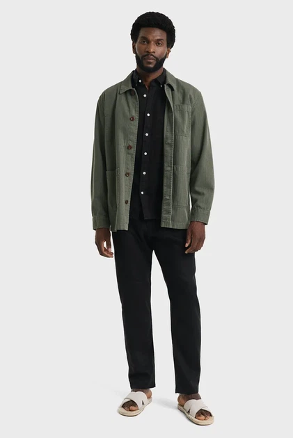 Чоловічі чорні лляні брюки RELAXED LINEN DS PANTS Gant S 1505272 - изображение 3