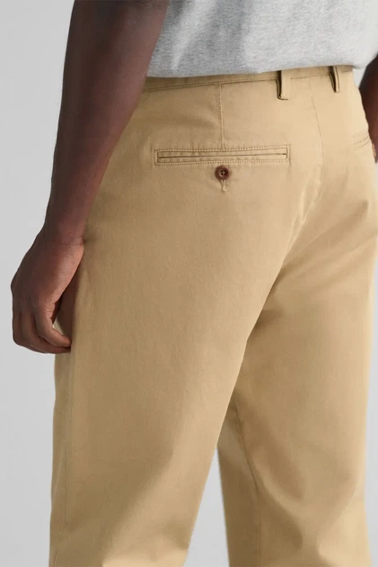Чоловічі бежеві чіноси REGULAR TWILL CHINOS Gant 32-32 1505222 - Фото 6 Чоловічі бежеві чіноси REGULAR TWILL CHINOS Gant 32-32 1505222 - изображение 6
