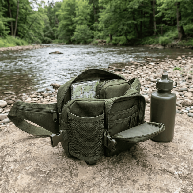 Сумка з флягою MFH Waist Bag with Drinking Bottle, Olive - Фото 5 Сумка з флягою MFH Waist Bag with Drinking Bottle, Olive - зображення 5