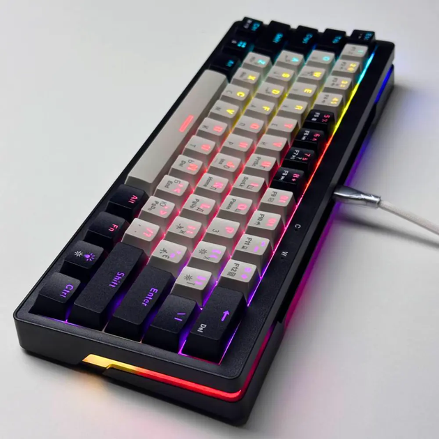 Ігрова механічна клавіатура Kondor Starlight / Дротове підключення / Brown Switch / White Black - зображення 3