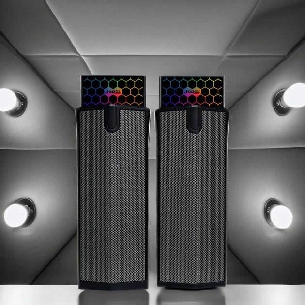 Саундбар JEDEL S562 RGB 6Вт USB, акустична система 2.0 для ПК та ноутбука, комп'ютерна колонка з підсвіткою, AUX 3.5 мм, компактний саундбар для ігор та фільмів - Фото 6 Саундбар JEDEL S562 RGB 6Вт USB, акустична система 2.0 для ПК та ноутбука, комп'ютерна колонка з підсвіткою, AUX 3.5 мм, компактний саундбар для ігор та фільмів - зображення 6