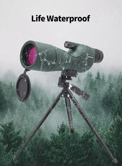 Підзорна труба Loerston 25-75x60 ED | потужний зум монокуляр BAK4 | професійний телескоп для полювання, спостереження, туризму - зображення 7