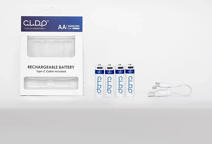 Акумуляторна батарейка AA CLDP Li-Ion 1.5V 2600mWh Type-C USB 4 шт - Фото 7 Акумуляторна батарейка AA CLDP Li-Ion 1.5V 2600mWh Type-C USB 4 шт - зображення 7