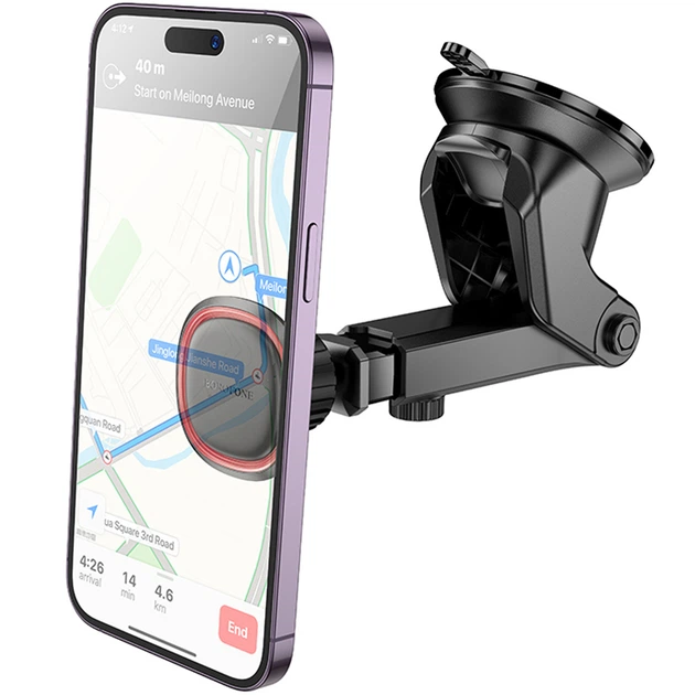 Автотримач Borofone BH125 Roman magnetic (center console) (Black / Red) (251356) - зображення 5