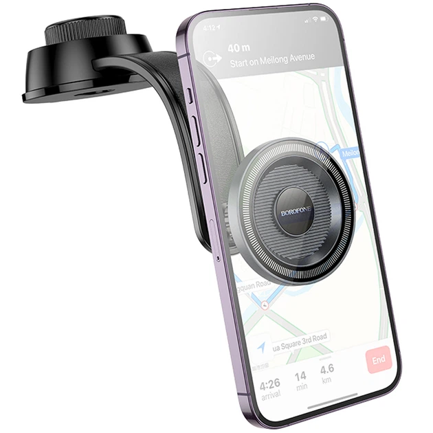 Автотримач Borofone BH123 Profit magnetic (center console) (Black / Metal gray) (251358) - зображення 7