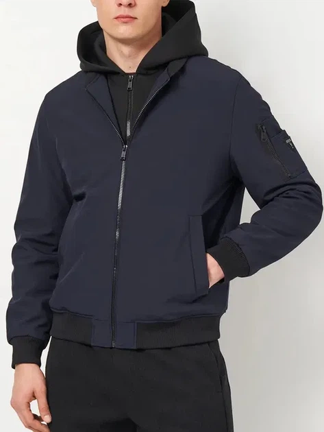 Мужской бомбер Guess XXL, синий - Фото 1 Мужской бомбер Guess XXL, синий - изображение 1