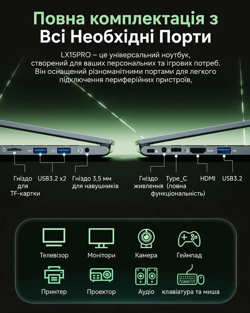 Ноутбук 15.6" ACEMAGIC LX15 PRO AMD Ryzen 7 5825U RAM 16GB SSD 512GB Windows 11 (UKR) - изображение 4