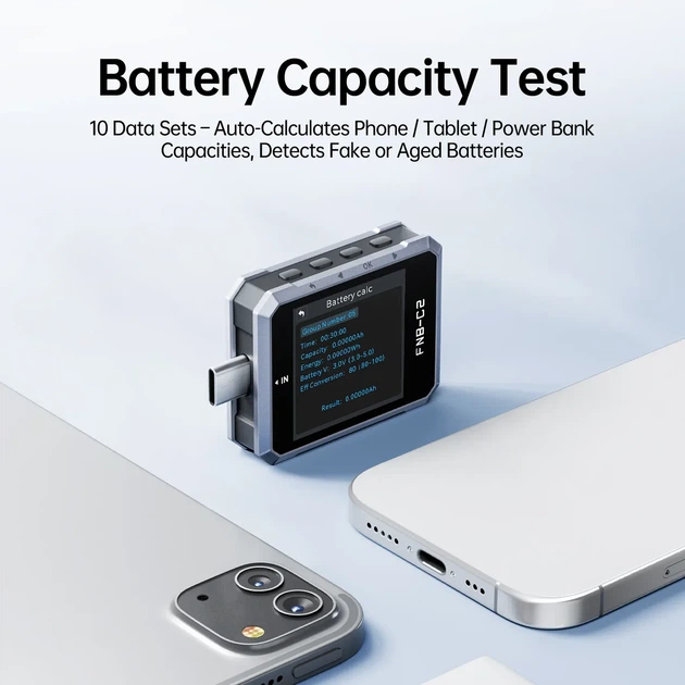 USB тестер Fnirsi FNB-C2, Type-C PD3.1, тестер кабелів E-marker чіп - зображення 9