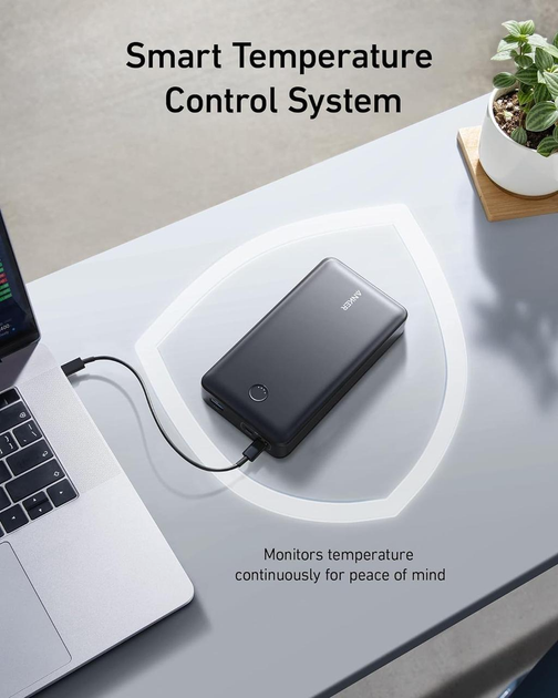 Повербанк Anker 537 Power Bank 24000 mAh 65W швидка зарядка PD USB-C 3 порти потужний павербанк для ноутбука MacBook iPhone Samsung планшета універсальний power bank з кабелем - зображення 6