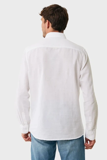 Чоловіча біла лляна сорочка CALEB Basic linen shirt Mexx XL MF007200151M - изображение 3