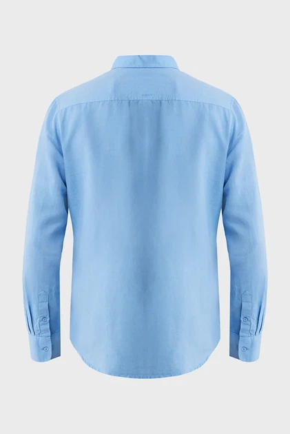 Чоловіча блакитна лляна сорочка CALEB Basic linen shirt Mexx M MF007200151M - изображение 6