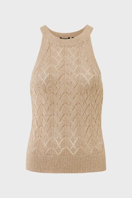 Жіночий бежевий топ Sleeveless knit top Mexx M MF006605151W - зображення 5