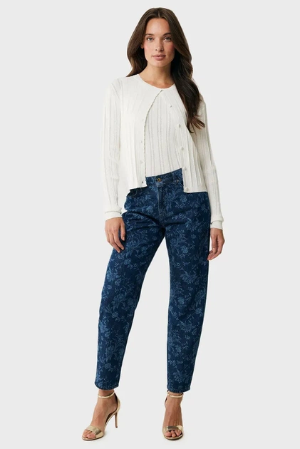 Жіночий білий кардиган PEONY classic ajour cardigan Mexx L MF006600451W - зображення 2