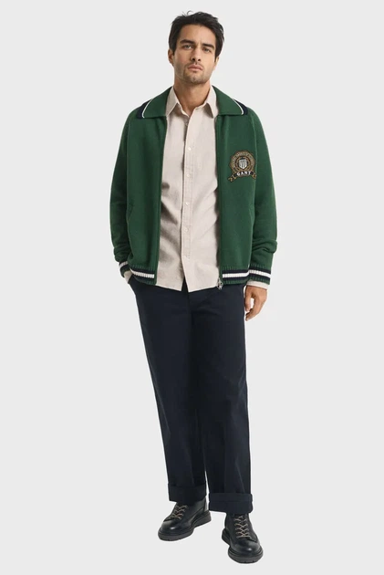Чоловіча бежева сорочка FLANNEL Gant S 3250227 - Фото 2 Чоловіча бежева сорочка FLANNEL Gant S 3250227 - зображення 2