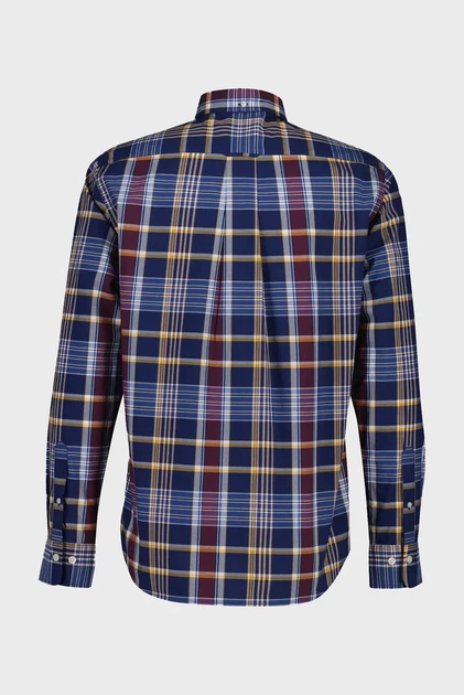 Чоловіча темно-синя картата сорочка REG CLASSIC POPLIN CHECK Gant S 3250212 - изображение 2