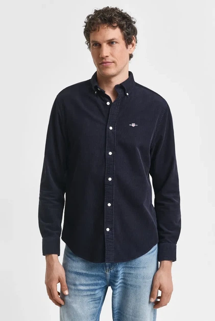 Чоловіча темно-синя вельветова сорочка REG CORDUROY SHIRT Gant M 3250351 - Фото 4 Чоловіча темно-синя вельветова сорочка REG CORDUROY SHIRT Gant M 3250351 - изображение 4