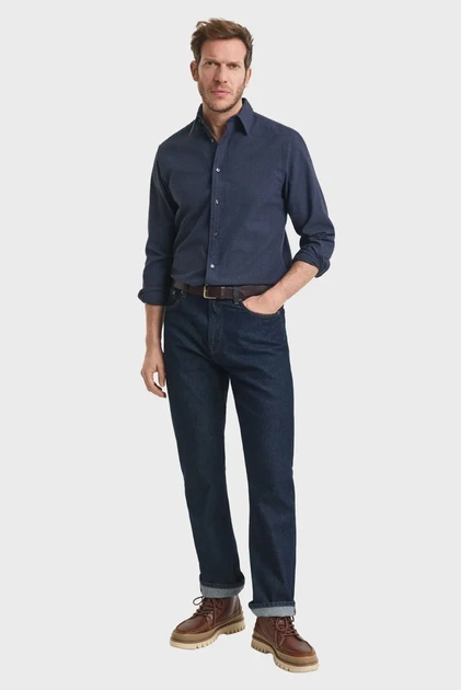 Чоловіча темно-синя сорочка FLANNEL Gant XXXL 3250227 - зображення 2