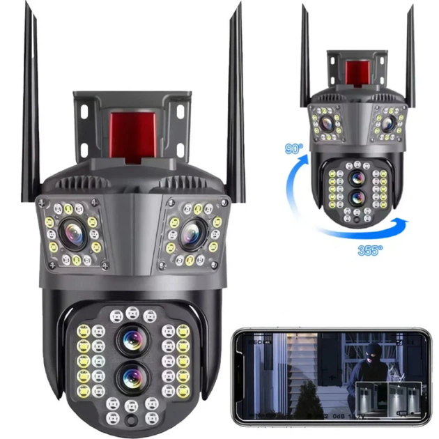 Камера видеонаблюдения WiFi для дома с двумя объективами PTZ V35 (см11865) - Фото 1 Камера видеонаблюдения WiFi для дома с двумя объективами PTZ V35 (см11865) - изображение 1