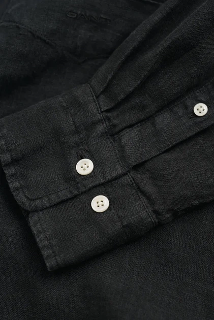Чоловіча чорна лляна сорочка REG GMNT DYED LINEN SHIRT Gant XL 3240120 - зображення 2