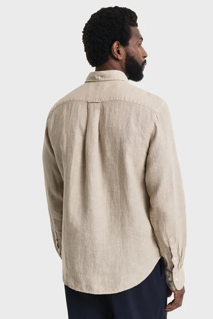 Чоловіча бежева лляна сорочка REG GMNT DYED LINEN SHIRT Gant XL 3240120 - изображение 3