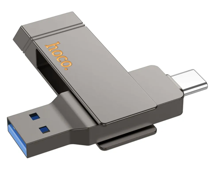 Флеш пам'ять USB 64 GB Hoco UD15 Clever Type-C+USB 3.2 сірий - Фото 1 Флеш пам'ять USB 64 GB Hoco UD15 Clever Type-C+USB 3.2 сірий - зображення 1