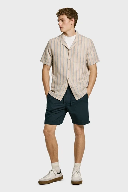 Чоловічі темно-сині лляні шорти RELAXED LINEN SMART Pepe Jeans 32 PM801093 - Фото 4 Чоловічі темно-сині лляні шорти RELAXED LINEN SMART Pepe Jeans 32 PM801093 - зображення 4