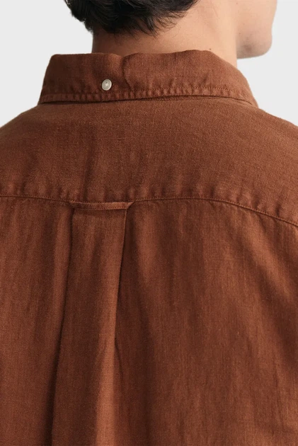 Чоловіча коричнева лляна сорочка REG GMNT DYED LINEN Gant XL 3240120 - изображение 6
