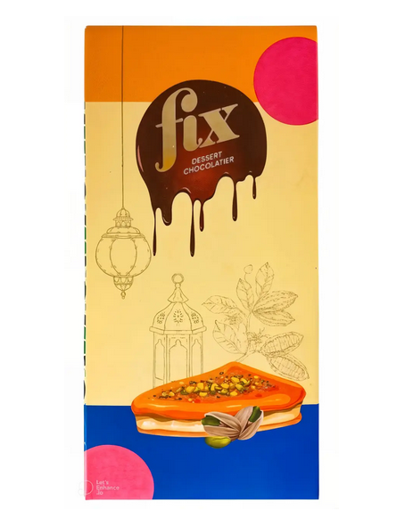Дубайский шоколад с фисташкой Q-FIX, 200 г, Объединенные Арабские Эмираты, картонная упаковка, сладости. - изображение 2