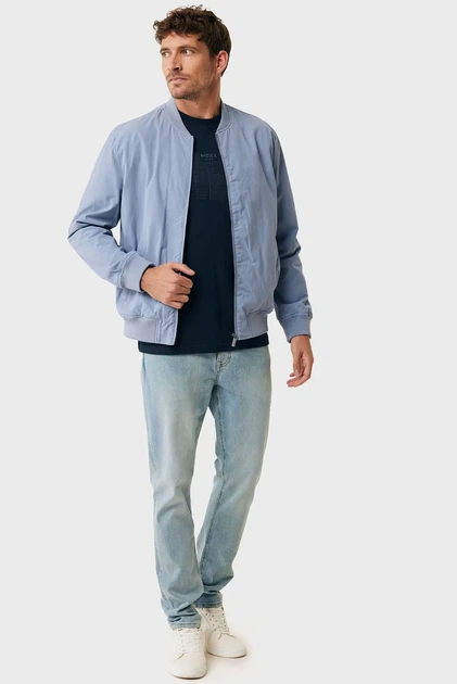 Чоловічий блакитний бомбер Cotton blend bomber jacket Mexx M MF006800751M - изображение 2