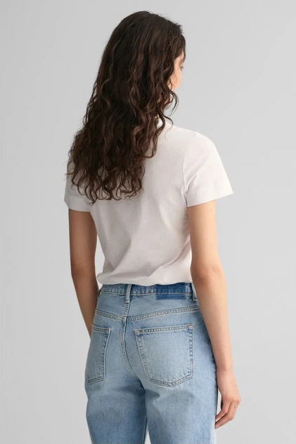 Жіноча біла футболка REG SHIELD SS T-SHIRT Gant S 4200200 - изображение 3