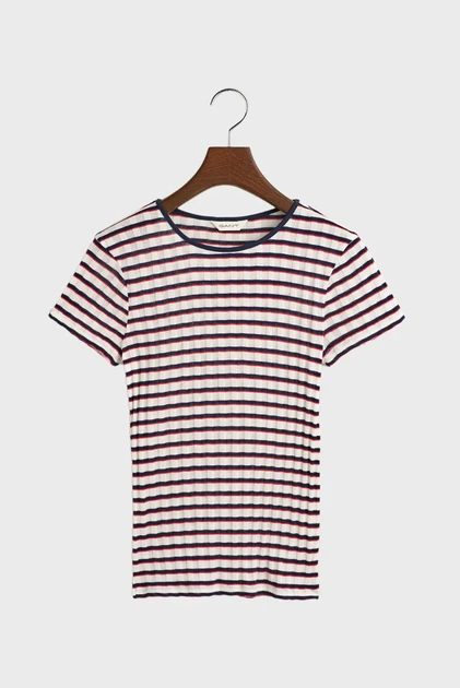 Жіноча футболка у смужку STRIPED RIBBED Gant XS 4200837 - изображение 5