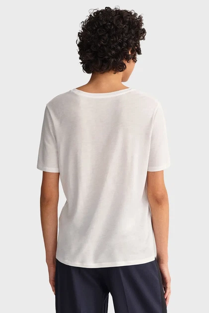 Жіноча біла футболка REL DRAPED Gant S 4200241 - изображение 3