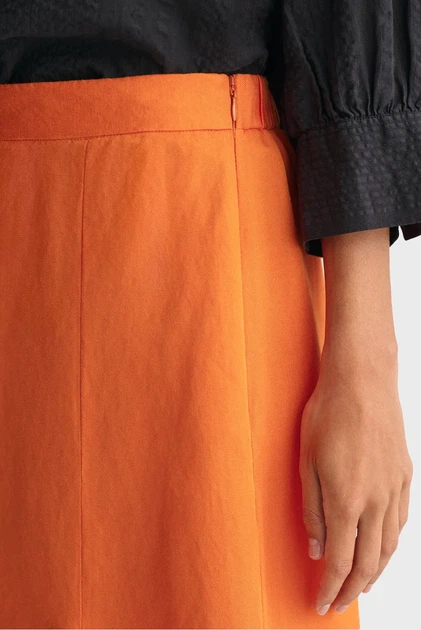 Жіноча помаранчева лляна спідниця REL MIDI LINEN BLEND Gant 34 4400123 - изображение 4