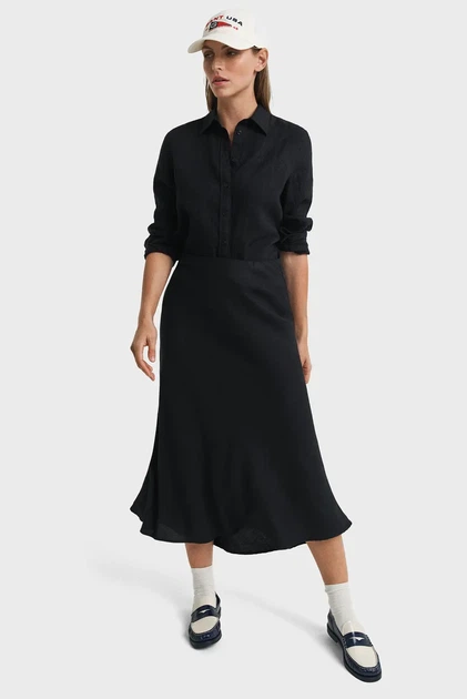 Жіноча чорна лляна спідниця LINEN BLEND SKIRT Gant 36 4400162 - зображення 2
