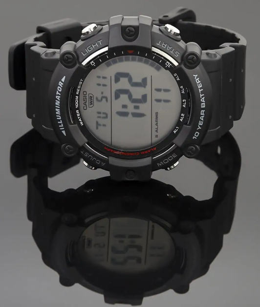Тактичний чоловічий годинник Casio AE-1500WH-1AJF — Великий дисплей, 10 років батарея, 100м - зображення 2