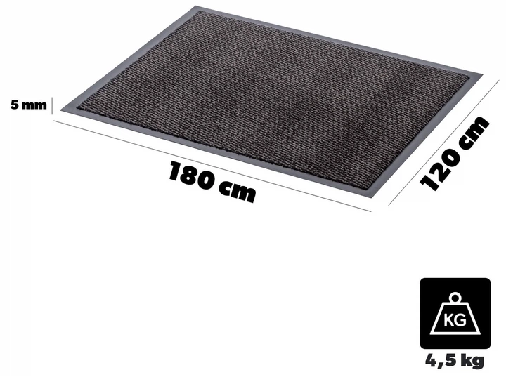 Килимок під двері Kadax Carnate 120x180 см Антрацит (5906638302934) - зображення 6