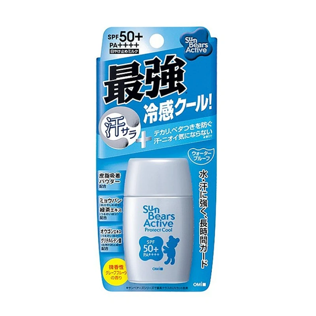 Сонцезахисне охолоджуюче молочко OMI Sun Bears Active Protect Cool SPF50+ PA++++ 30 мл — японський водостійкий санскрин для обличч - изображение 2