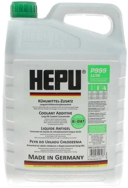 Антифриз Hepu G11 LL18 OAT концентрат 5 л (P999-LL18-005) - Фото 1 Антифриз Hepu G11 LL18 OAT концентрат 5 л (P999-LL18-005) - изображение 1