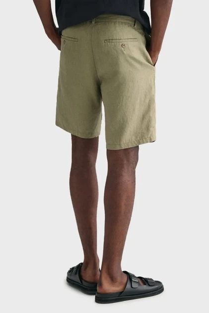 Чоловічі оливкові лляні шорти RELAXED LINEN DS Gant S 205073 - Фото 4 Чоловічі оливкові лляні шорти RELAXED LINEN DS Gant S 205073 - изображение 4